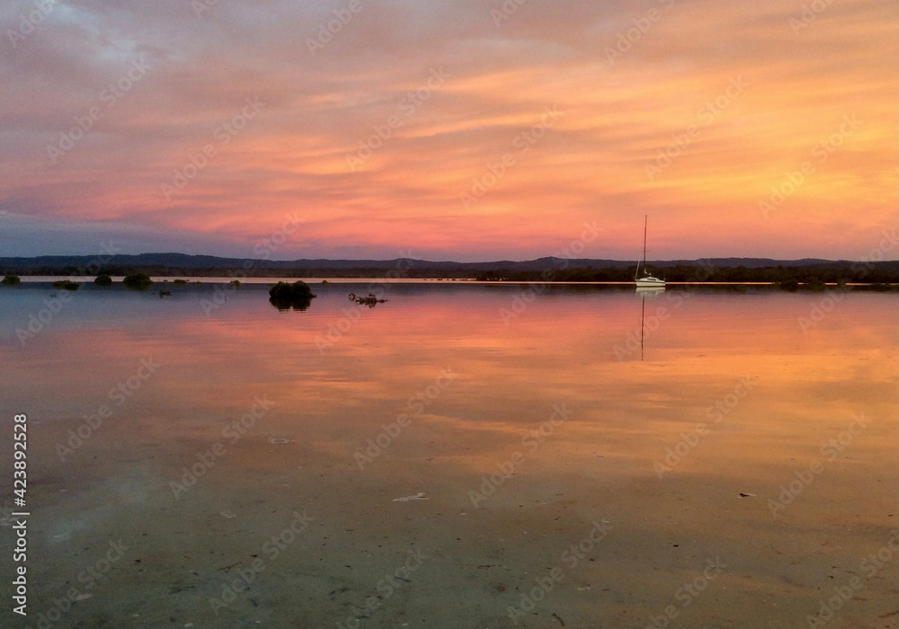 Sunset over the bay