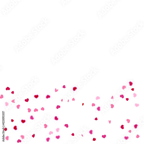 Heart Background. 8 March Banner with Flat Heart. Exploding Like Sign. Vector Template for Mother's Day Card. St Valentine Day Card with Classical Hearts. Red Pink Empty Vintage Confetti Template.
