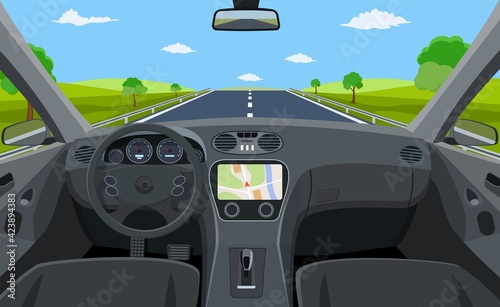 Vehicle salon, inside car driver