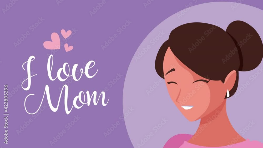 happy mothers day lettering with young woman happy mothers day lettering with young woman