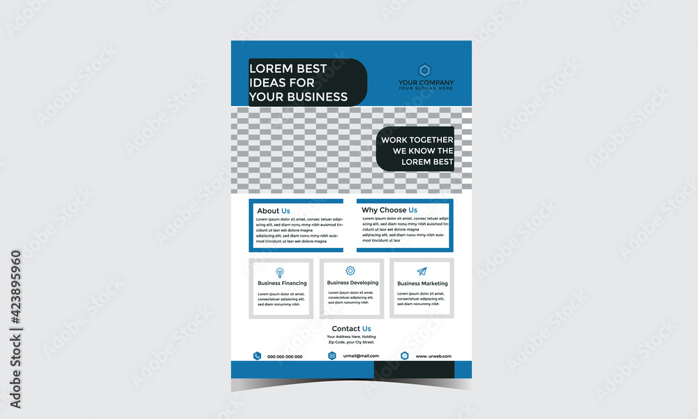 corporate business flyer design template for your business	 or service