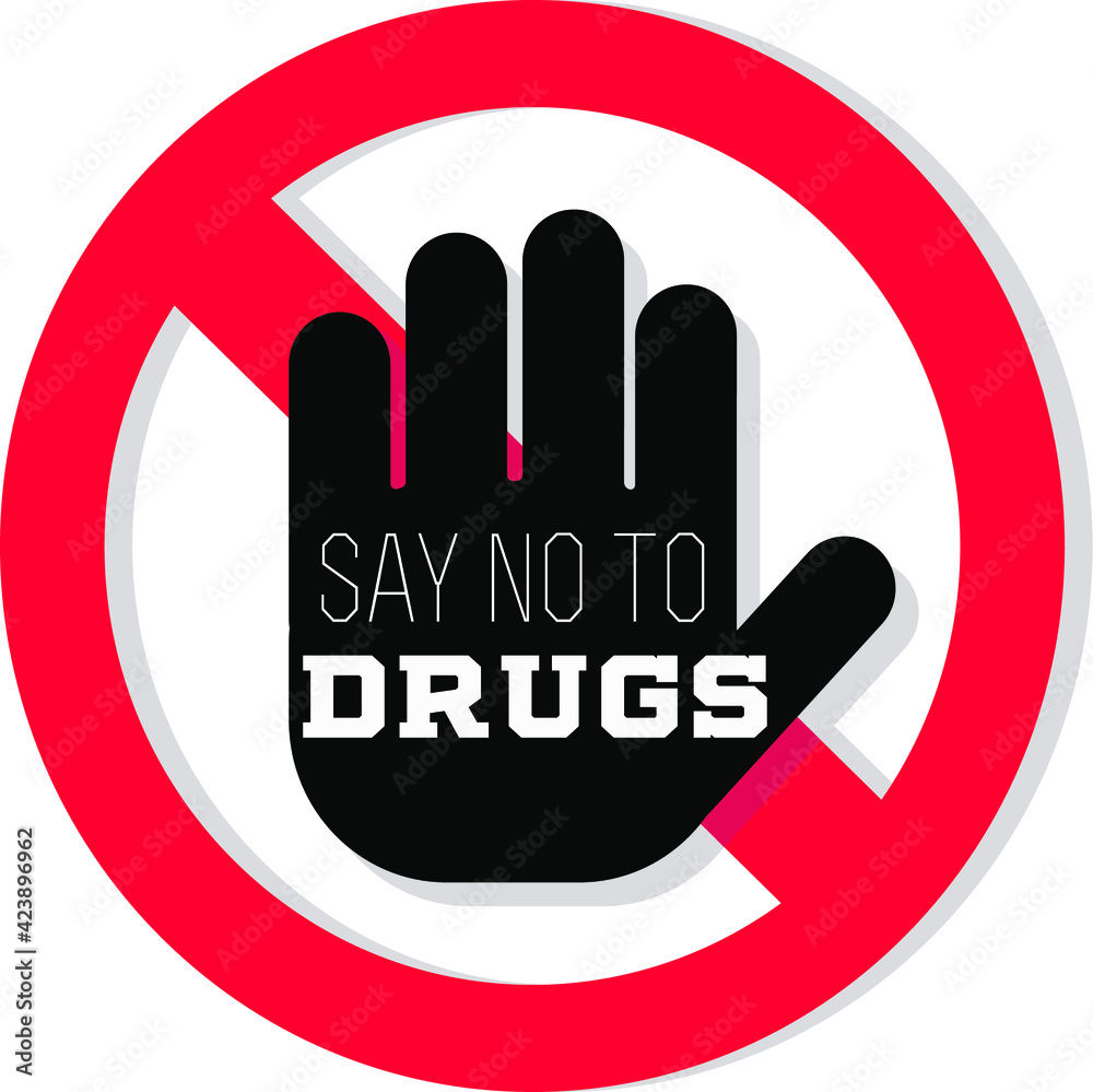 red white black say no to drugs sign Stock Vector Adobe Stock