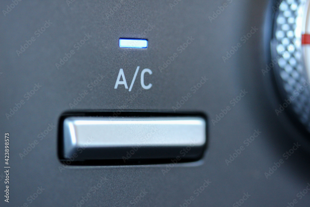 A/C button in a new car A/C button in a new car
