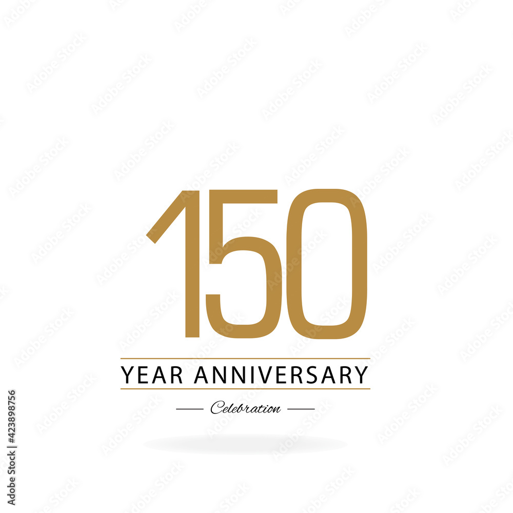 150 Year Anniversary Celebration Gold White Background Color Vector Template Design Illustration 150 Year Anniversary Celebration Gold White Background Color Vector Template Design Illustration
