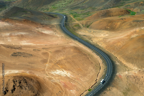 Icelandic landscape aerial photography captured from touristic airplane