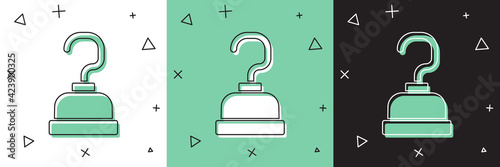 Set Pirate hook icon isolated on white and green, black background. Happy Halloween party. Vector