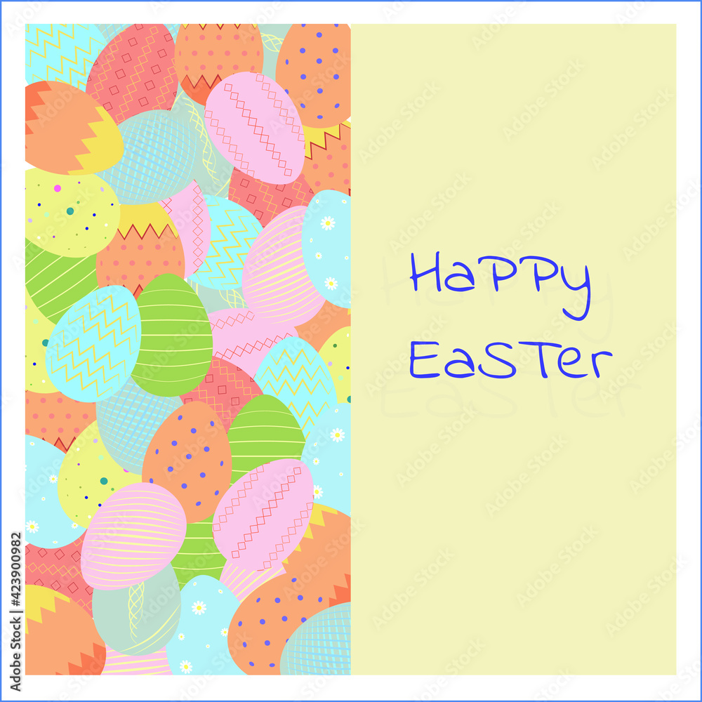 Vector illustration of collection of easter eggs template postcard Vector illustration of collection of easter eggs template postcard