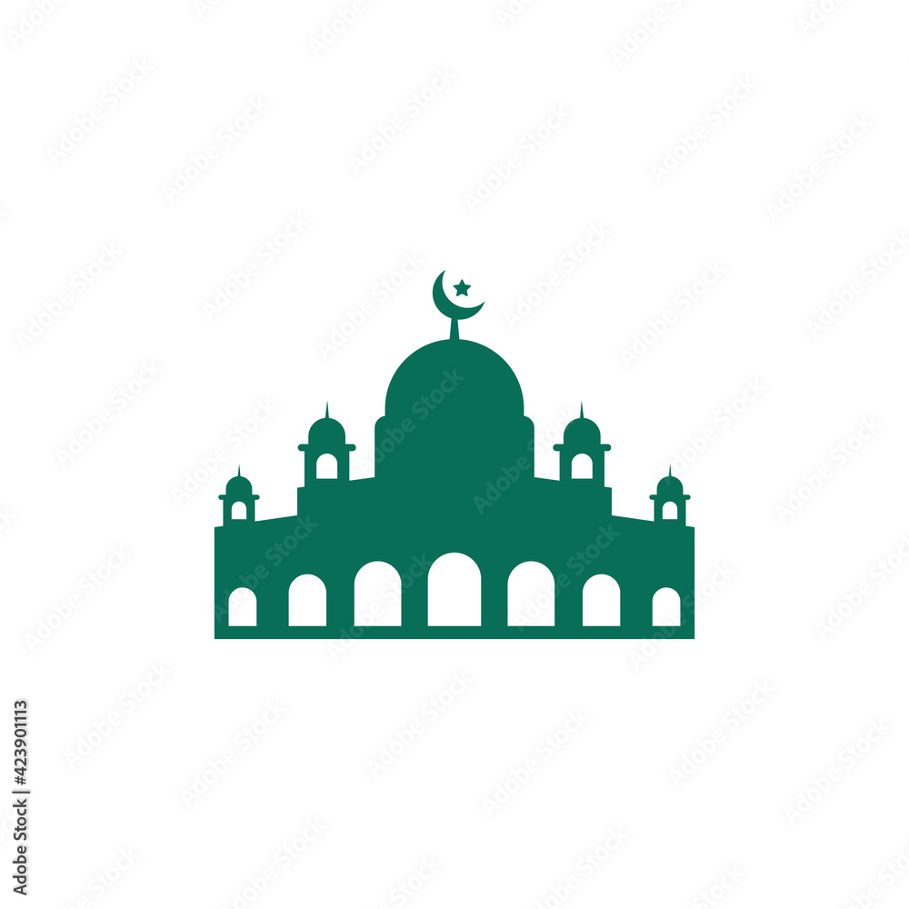 Islamic mosque logo template design vector illustration