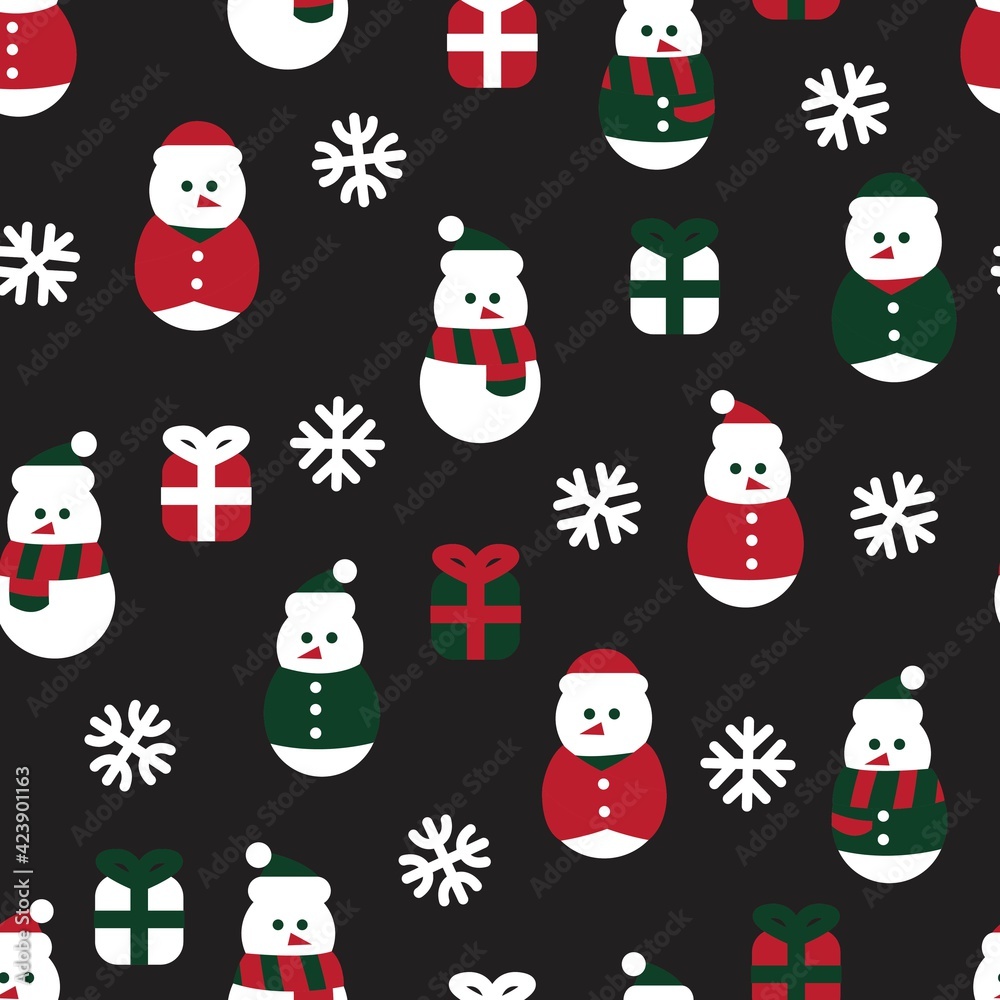 Christmas Snowman seamless pattern design Christmas Snowman seamless pattern design