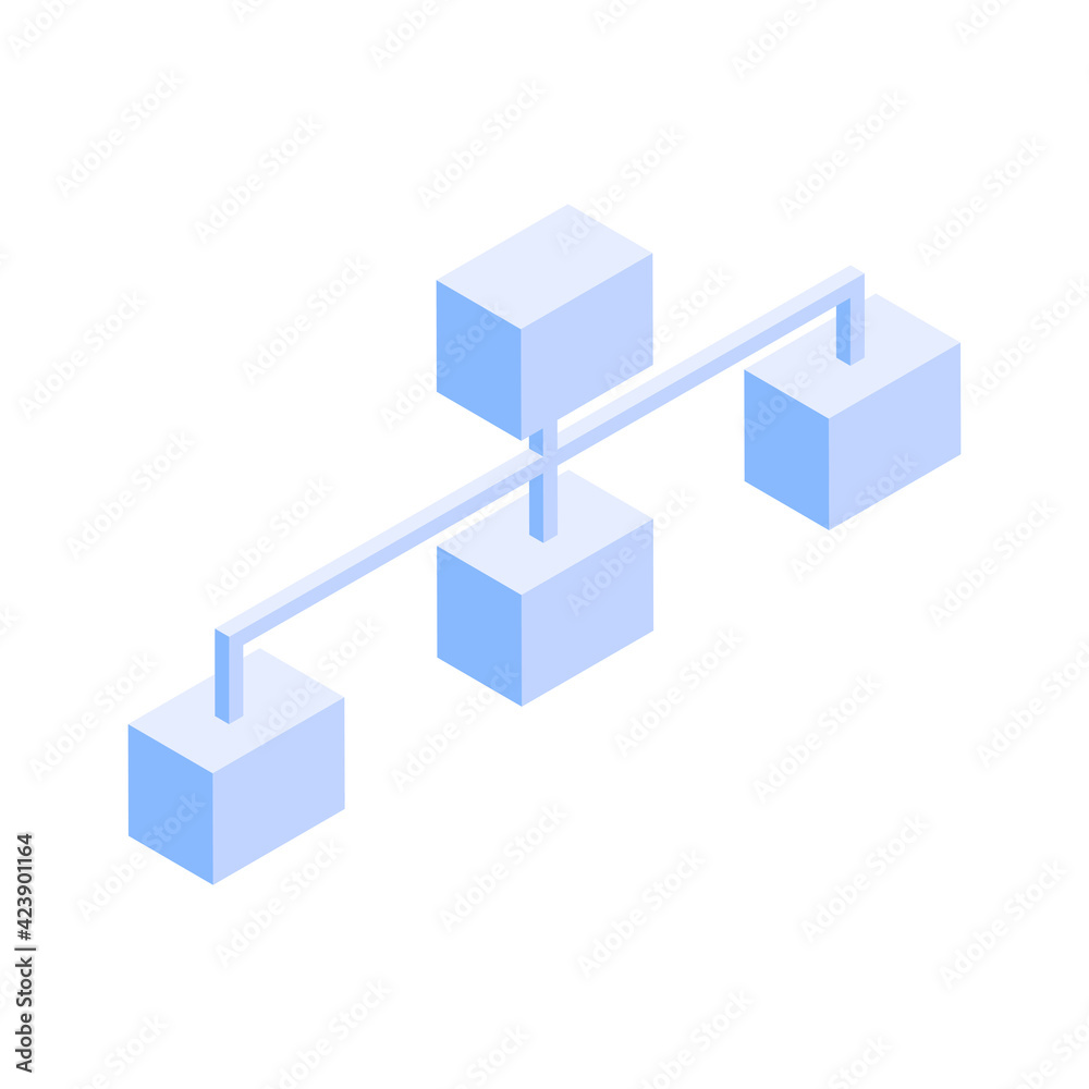 3d icon for hierarchical blocks.Vector illustration in modern isometric style. Isolated on white background 3d icon for hierarchical blocks.Vector illustration in modern isometric style. Isolated on white background