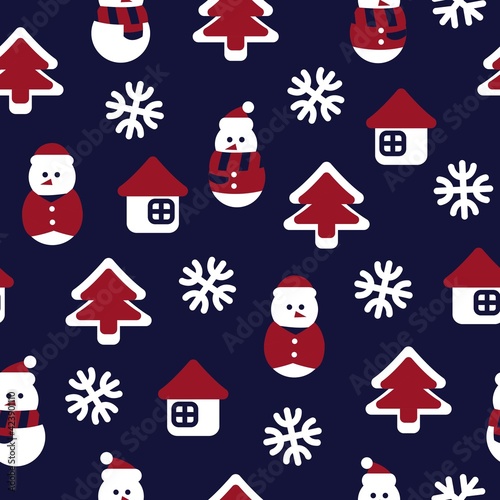 Christmas Snowman seamless pattern design