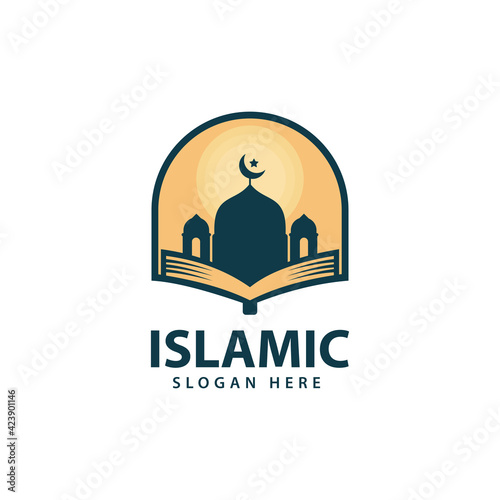 Islamic logo design vector, template icon illustration