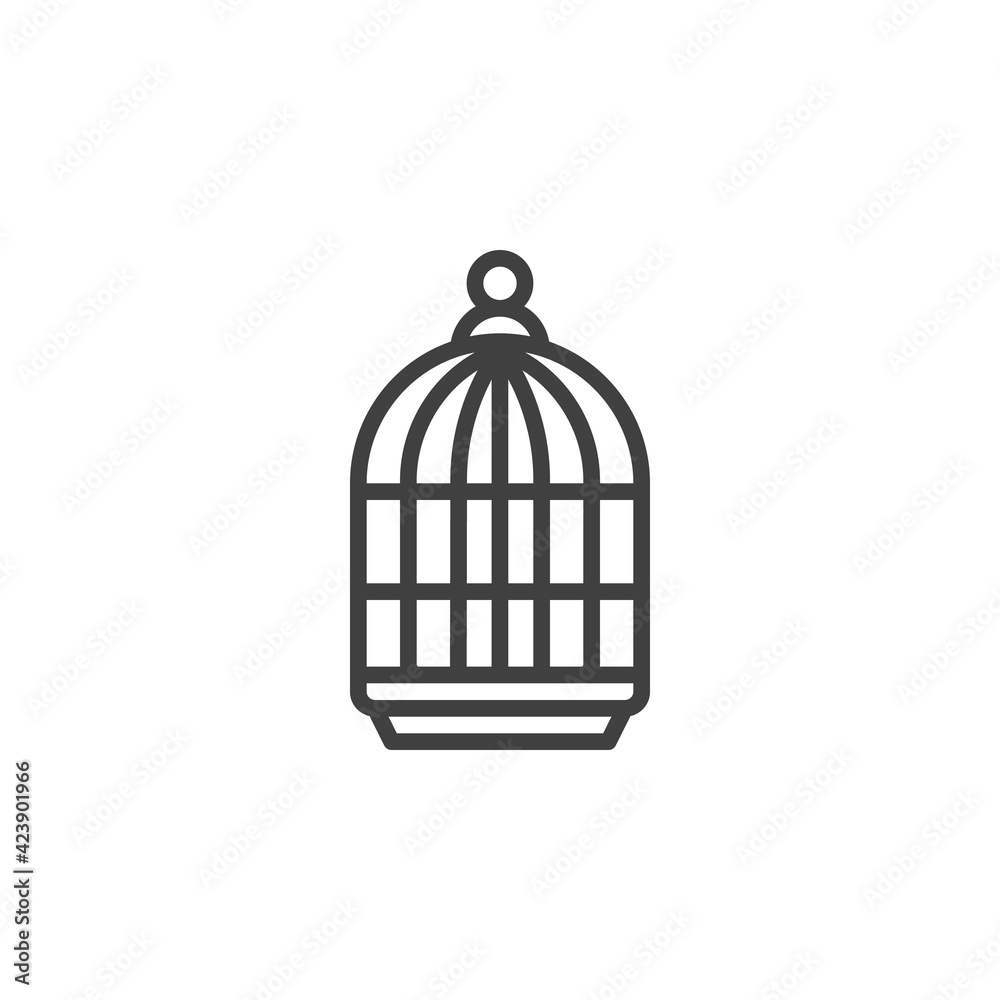 Bird cage line icon