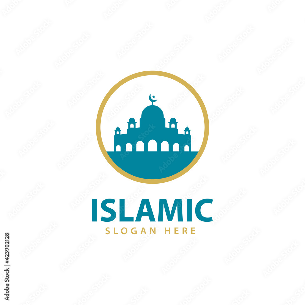 Islamic logo design vector, template icon illustration