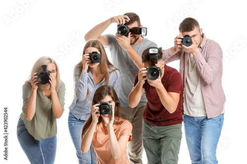 Group of young photographer...