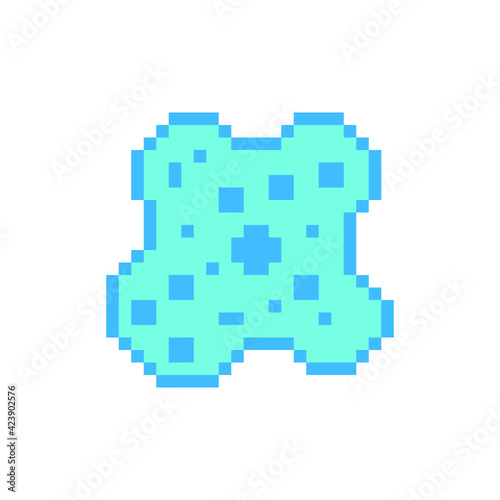 Bacteria pixel art icon. Bacterium or microbe sign. Micro organisms  virus  germs and bacilli. Medicine infection symbol. Observation in the microscope.  Isolated vector illustration. Design for logo.