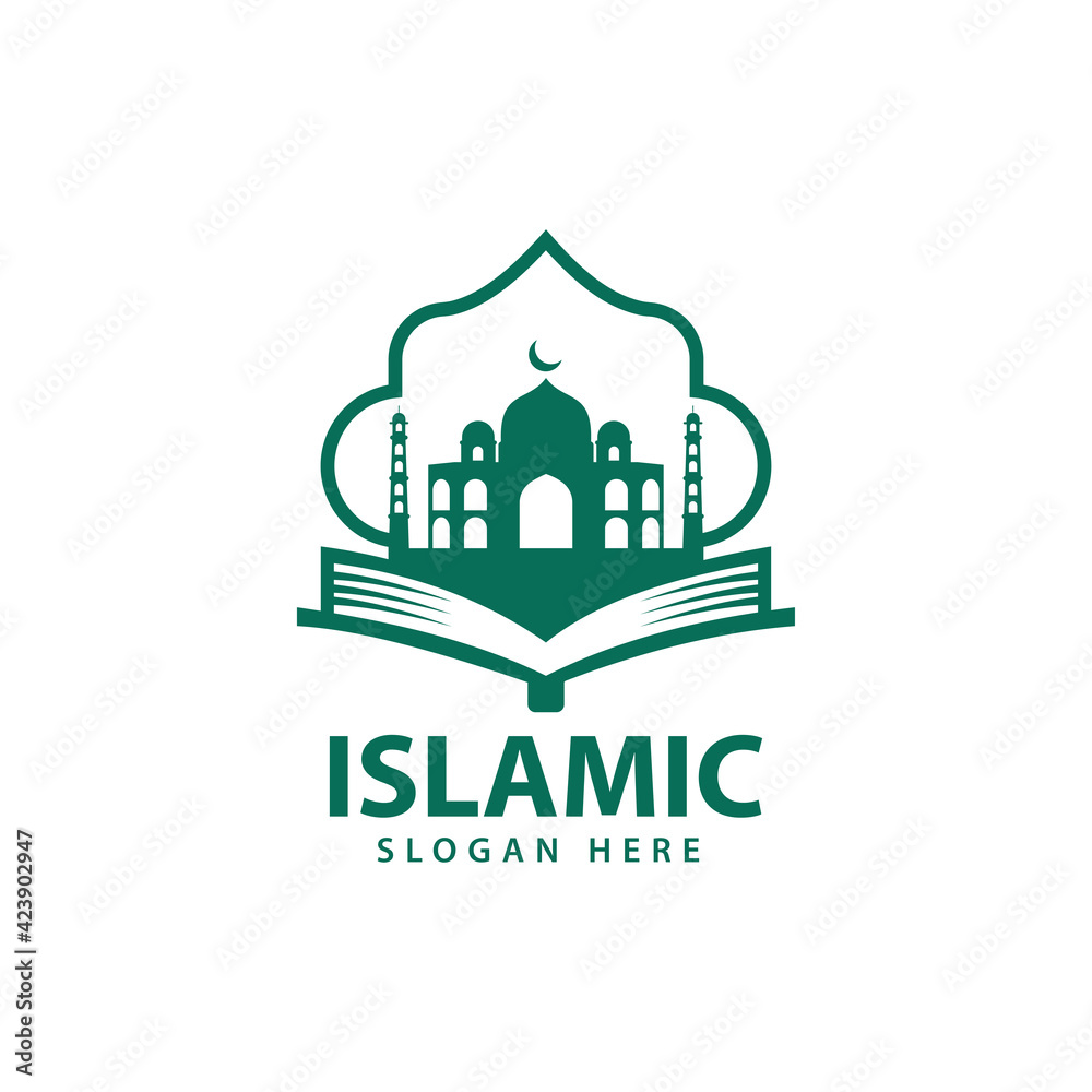 Islamic logo design vector, template icon illustration