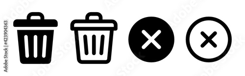 Trash can, bin, delete icon vector illustration.  photo