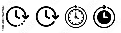 Future next events vector icon isolated on white background. Clock go forward in time.