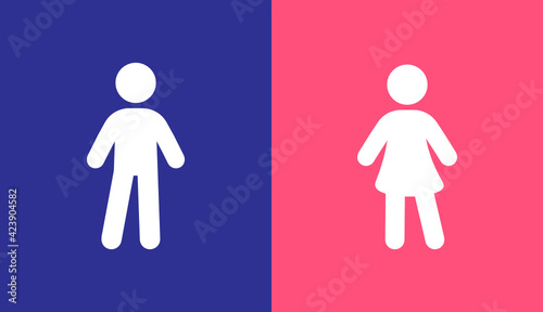 Male and Female gender sign symbol vector illustration. 