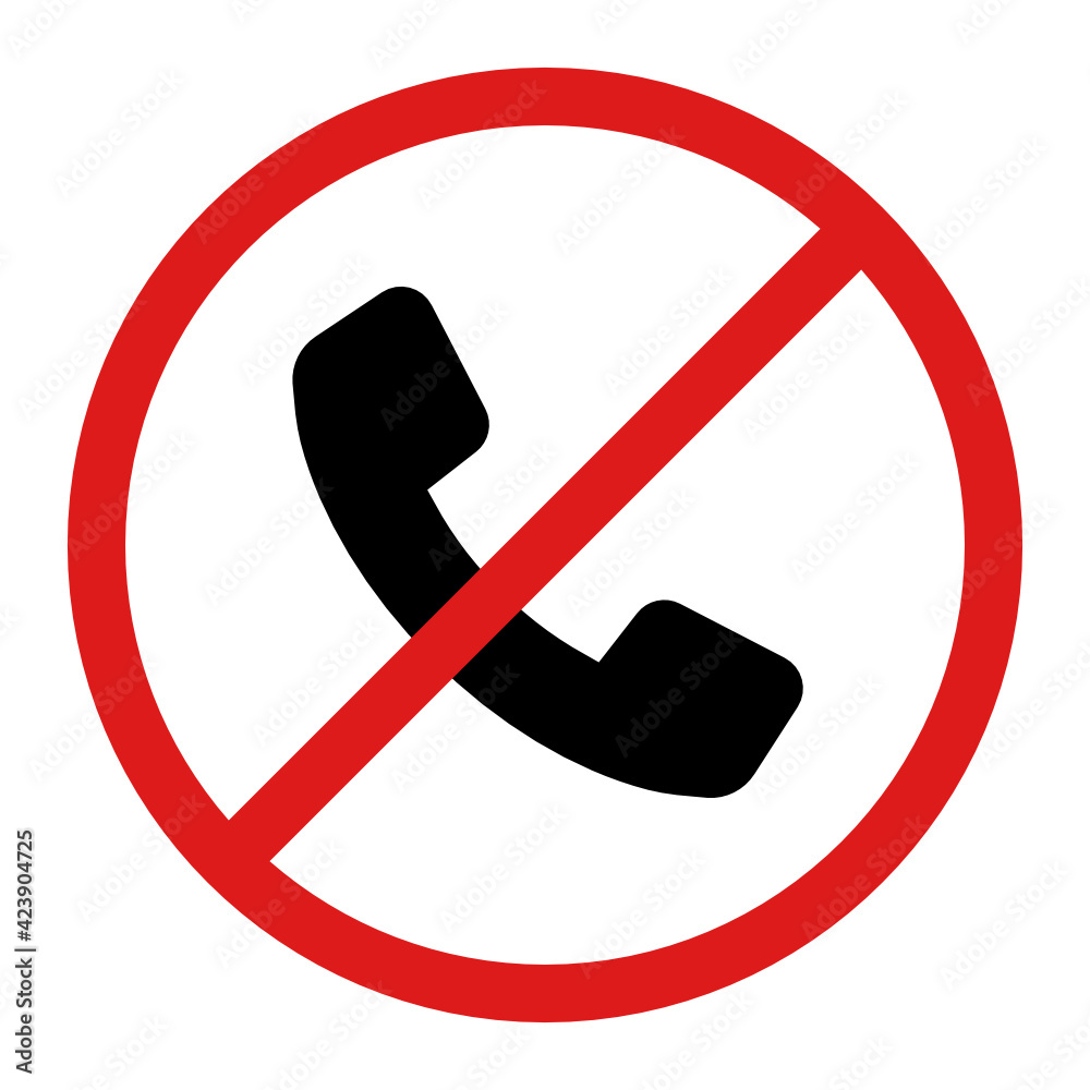 No Phone Call sign vector illustration isolate on white background. No Phone Call sign vector illustration isolate on white background.