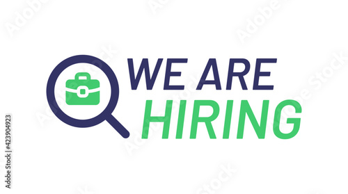 We Are Hiring vector illustration design. Seeking career job opportunities.