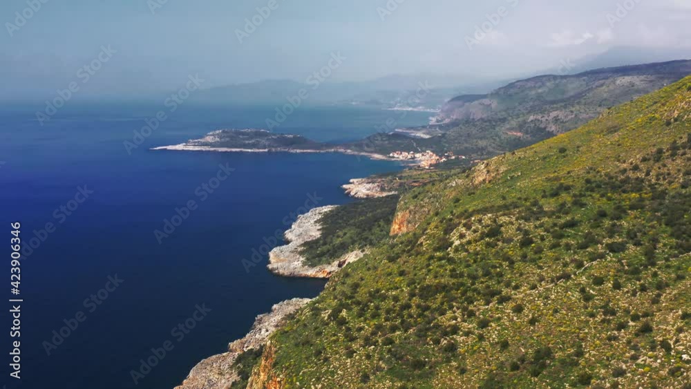 Aerial, Small Bay At The Wild Coast At Chotasia, Peloponnes, Greece