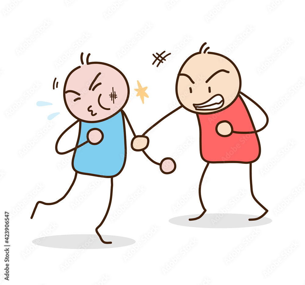Street fight cartoon, a hand drawn doodle of stick figures in cartoon style fighting each other in a brawl, isolated on white background. Street fight cartoon, a hand drawn doodle of stick figures in cartoon style fighting each other in a brawl, isolated on white background.