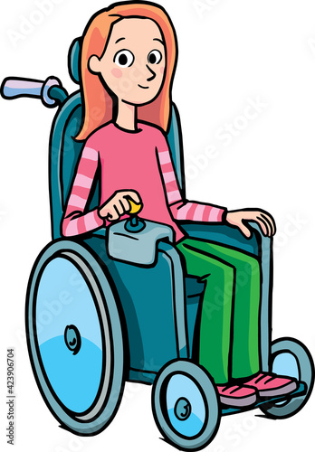 girl in an electric wheelchair