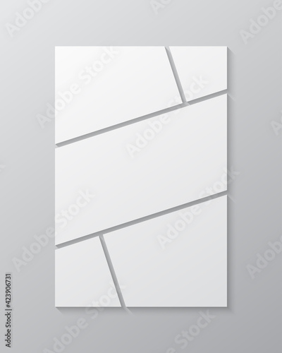 Vector empty collage five frames, images photo
