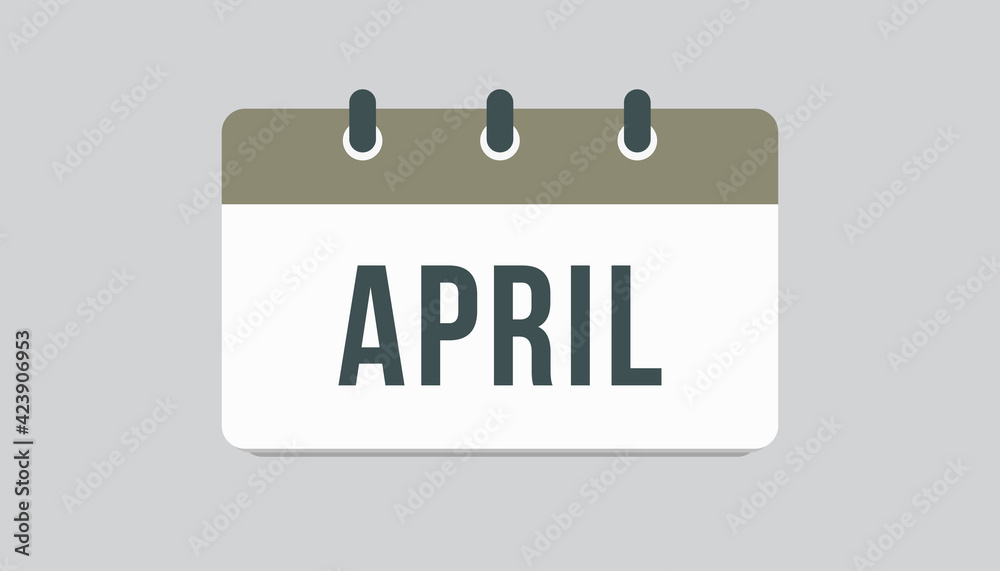 Vector icon page rectangle calendar, month April Vector icon page rectangle calendar, month April