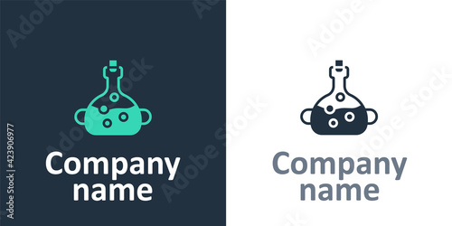 Logotype Poison in bottle icon isolated on white background. Bottle of poison or poisonous chemical toxin. Logo design template element. Vector