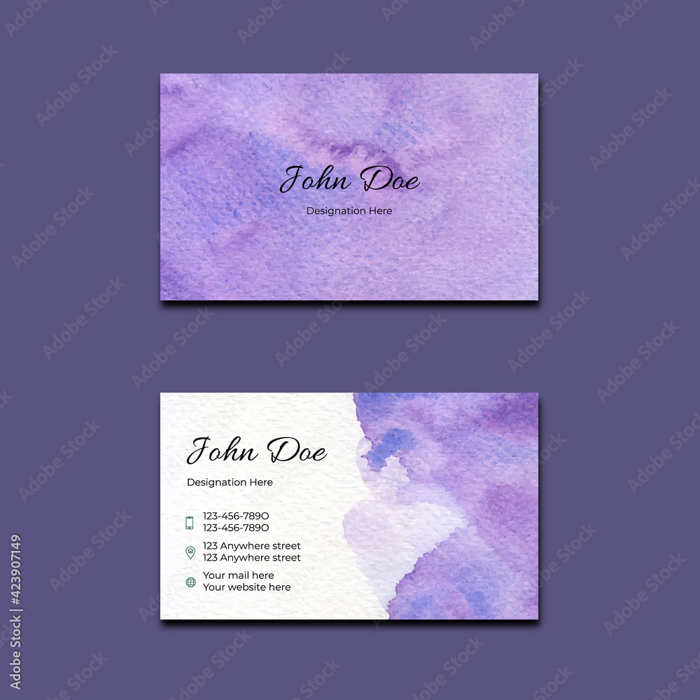 Abstract watercolor corporate business card template