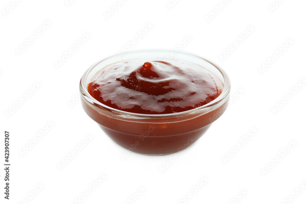 Bowl of barbecue sauce isolated on white background Bowl of barbecue sauce isolated on white background