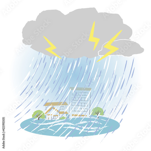 simple illustration of rainy season