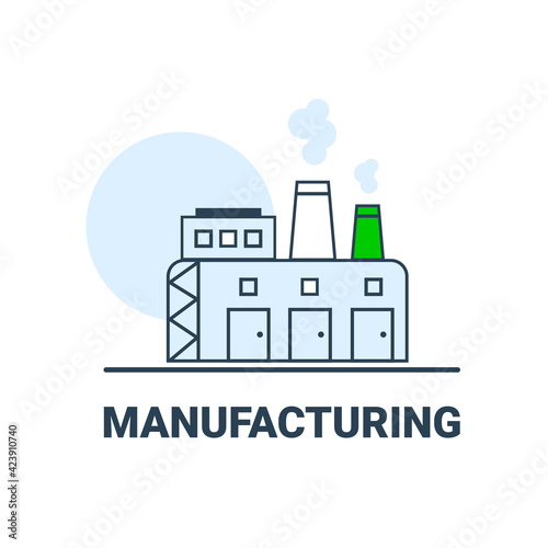 Manufacturing, factory vector icon. A simple image of a factory, an oil refinery, a hazardous production, a manufactory.