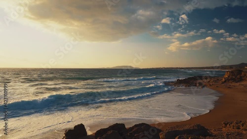 Paralia Kartela At Sunset, Peloponnes, Greece photo