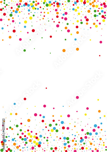 Red Dot Color Background. Confetti Celebrate Texture. Multicolored Festival Circle. Orange Color Round Illustration.