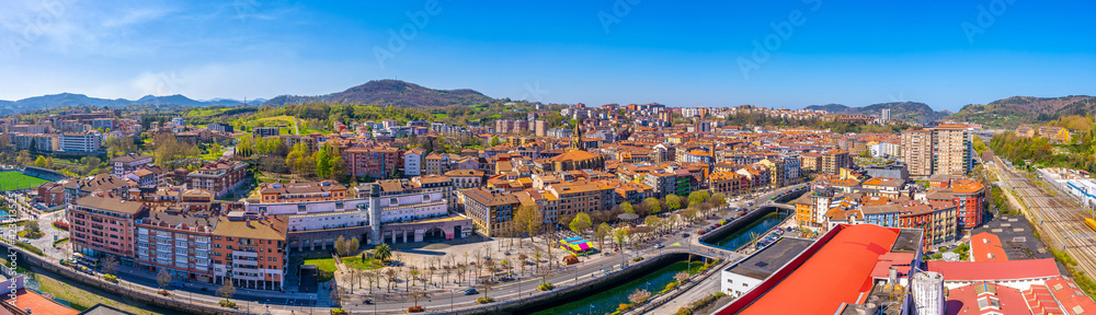 Obraz premium Panoramic aerial view of the Errenteria city skyline from above. Gipuzkoa, Basque Country. Spain