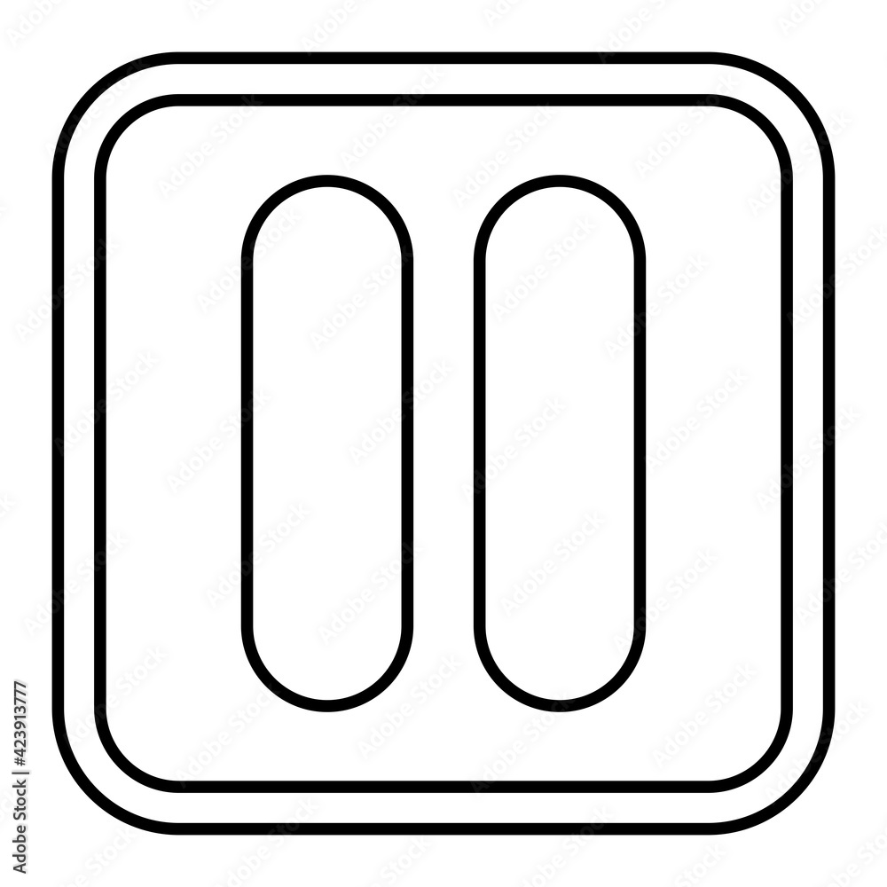 Vector Pause Outline Icon Design Vector Pause Outline Icon Design