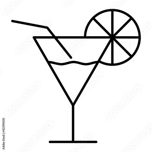 Vector Cocktail Outline Icon Design