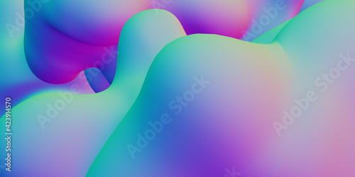 Colorful abstract liquid Gradient geometric pattern gradient 3d illustration