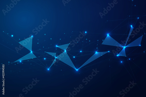 Abstract connect dots, Polygonal background. Technology hi tech connecting digital data design concept, vector illustration © WC Studio
