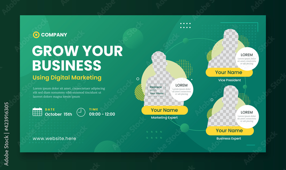 Webinar banner template for business Stock Vector | Adobe Stock