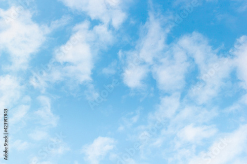 Bright blue skies with clouds  weather warm background.