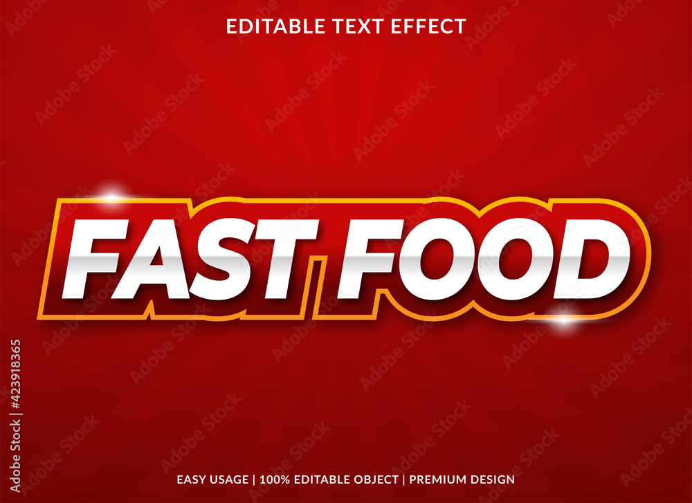 fast food text effect template design use for business brand and logo