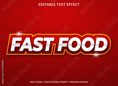 fast food text effect template design use for business brand and logo