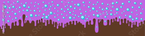 Colorful glaze for baked products. Glaze topping for donuts, cupcakes and Easter cakes. Vector Illustration