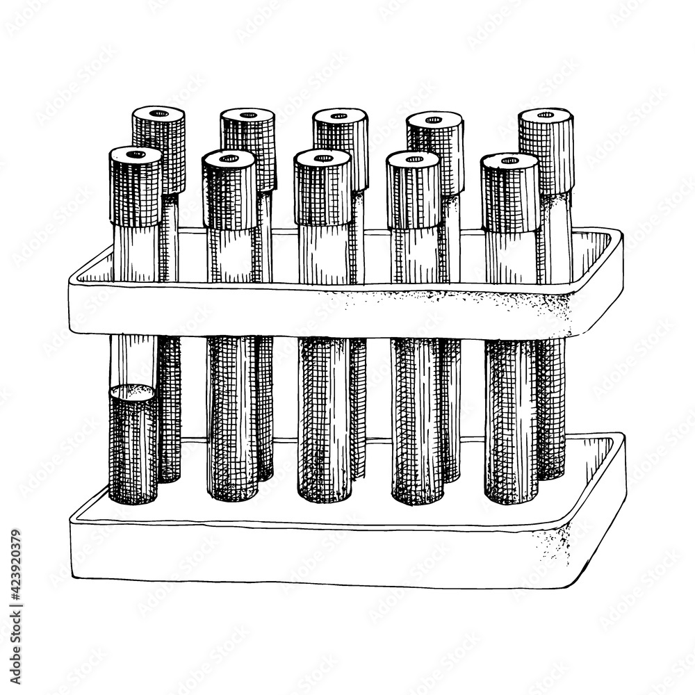 Test tubes with blood samples in holder