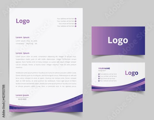 Professional creative letterhead and business card design. Corporate Business Branding Identity. vector file